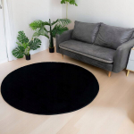 &Uuml;mmargune "j&auml;nes 3d" vaip 120x120 cm, must, pehme, libisemiskindel