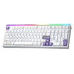 AULA Hero 99 juhtmeta m&auml;nguklaviatuur, Halli efekti klaviatuur numbriklaviatuuriga, RGB-taustavalgustuse mehaaniline klaviatuur, valge ja lilla