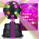 P&ouml;&ouml;rlev 9-v&auml;rviline diskopall LIVMAN PD-MQ04H v&auml;rviliste LED-tuledega