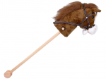 Pl&uuml;&uuml;&scaron;ist hobuse pea kepil Hobby Horse helidega, pruun