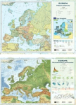Euroopa kaart A2 kahepoolne lamineeritud Art-Map - kollektiivne t&ouml;&ouml;