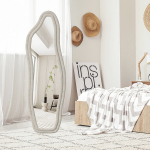 T&auml;ispikk peegel 160x50cm alusega - laineline - Valge