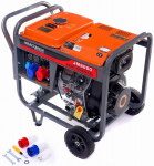 Diisel avatud t&uuml;&uuml;pi elektrigeneraator Kraft & Dele KD126, 8 kW, KAHEKORDNE V&Otilde;IMSUS 80%, 12/230/380 V