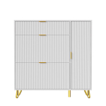 Jalatsikapp 110 cm, 3 klapi ja uksega &ndash; kitsas esikukapp 24 cm s&uuml;gav, valge