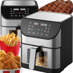 XXL kuuma&otilde;hu frit&uuml;&uuml;r, &otilde;livaba, 8 l, 1800 W, vaateaknaga, 10 programmiga, Kar&scaron;to oro gruzdintuvė XXL be aliejaus 8 l 1800 W su peržiūros langu 10 programų