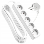 Pikendusjuhe maandusega Vayox 5M 5 pistikupesa 10A IP20 VA0308 Valge