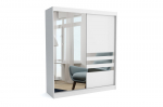 Brent 180 Henry riidekapp peegliga, valge &ndash; 180&times;215&times;60 cm