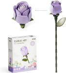 Dekoratiivne 3D ehituskomplekt Kunstlill Roos ja lavendel Diy 1 tk.