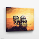 Numbritega maalimise komplekt, PBN Lamamistoolid p&auml;ikeseloojangul, 40x50, Tapymas, GX7455