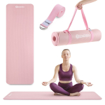 NBR joogamatt 8 mm koos rihmaga HyperMotion &ndash; 183 &times; 61 cm, roosa