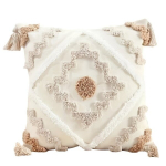 Boho Tuttidega Beež Puuvillane Padjakate, Geomeetriline Stiil., 55,88 cm x 55,88 cm