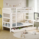 Laste narivoodi 90x200 cm - kahe sahtli ja turvapiiretega - t&auml;ispuit