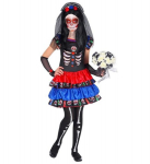 "MUJER DIA DE LOS MUERTOS" (kleit, k&auml;tesoojendajad, looriga peakate)