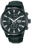 Meeste k&auml;ekell Lorus Chronograph, must, nahast rihm
