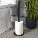 WC-paberihoidja terasest must 47 cm, Tualetinio popieriaus stovas plienas juoda 47 cm