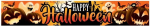 Happy Halloween kangasb&auml;nner k&otilde;rvitsate ja kummitustega, 290x50cm