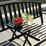 Aiam&ouml;&ouml;bel pink DUO 135 cm must metallist terasjalgadega seljatoega