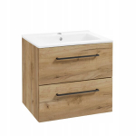 Riputatav vannitoakapp koos valamuga 50x40 cm kuldne craft tamm 2 sahtlit soft close