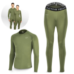 Unisex termo aluspesu rohelises v&auml;rvitoonis (s&auml;rk + p&uuml;ksid) suurus XXL &ndash; kandmiseks jahedama ilmaga