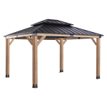 Paviljon Home4you CEDAR 3x4 m Seedripuidust raam Pol&uuml;karbonaat-katus