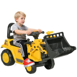 Laste pealeistutav auto panipaigaga, helisignaaliga, traktoriga, 80x26,5x39 cm, kollane+must
