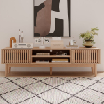 Televiisorialus panipaigaga, puidust k&auml;epidemete ja jalgadega, 150 x 40 x 48 cm, tammev&auml;rvi.
