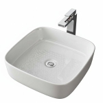 Ruudukujuline keraamiline pealpealne valamu Waschbecken24 39 x 39 x 13 cm Valge