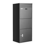 Pakiautomaadi kast, 119.8x50x36 cm, must, tsingitud teras