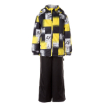 Huppa Poiste kevad-s&uuml;gis komplekt YOKO, yellow pattern/ black, 110 cm