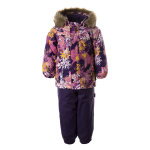Huppa Laste talvekomplekt LASSE, pink pattern/ dark lilac, 92