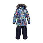 Huppa T&uuml;drukute talvekomplekt BELINDA 0, NAVY PATTERN/ NAVY, 98