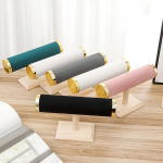 Elegantne Sametist Ehtealuse Puidust Alus, Juoda