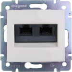 Legrand Valena 2xrj45 5e Utp kremowa gniazdo podtynkowe