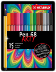 Stabilo Pen 68 markerid, 15 tk. metallkarbis