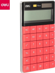 Deli E1589 12-positsiooniline kalkulaator, punane