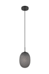 Minimalistlik must suitsuse varjundiga ripplamp Facette Trio