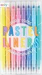 Pastelsed markerid 8 tk, kahepoolsed, kahe otsaga