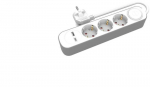 Plastrol pikendusjuhe 1,5m, 3 Schuko pistikupesa, Usb-a/c, l&uuml;liti