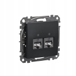 Schneider Sedna Design Rj45 Cat. 6 Stp kahekordne must pistikupesa