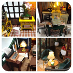 3D-pusle-miniatuurmaja LED-retropaviljoniga, 3D dėlionė miniatiūrinis namelis su LED retro paviljonas