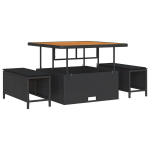 11-osaline aiam&ouml;&ouml;bli diivanikomplekt patjadega Must pol&uuml;rattan Akaatsia,3-osaline aias&ouml;&ouml;gikomplekt patjadega Must pol&uuml;rattan Akaatsia