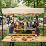 Automaatne h&uuml;pik-aiapaviljoni telk, 3x3 m, beež, MultiGarden