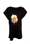 Naiste tuunika, must lilledega, XL