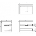Valamukapp Mexen Box-A, 60 cm, 2 sahtlit, tamm