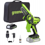 Akutoitega oksasaag Greenworks G24MCS10K2, 24 V, koos aku ja laadijaga