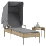 Lamamistool vidaXL 368200 varikatuse ja k&uuml;lglauaga, pol&uuml;rotangist