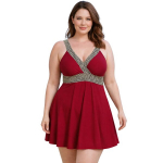 Ujumiskleit naistele tummy control bikiinip&uuml;kstega Saitdress, punane, 2XL