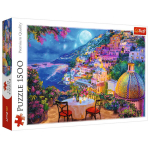 Pusle Trefl &bdquo;Date in Positano&ldquo; 1500 t&uuml;kki, romantiline mere&auml;&auml;rne &ouml;&ouml;vaade