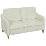 Diivan, 2-kohaline, 137x69x82 cm, kreemvalge, Sherpa-fliisist polster