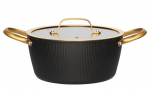 Maku pott koos kaanega Eclipse, must/kuldne, 4,4 l, 24 cm